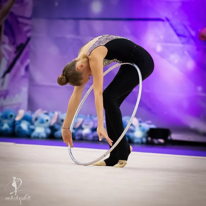 Rhythmic gymnast performing